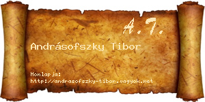 Andrásofszky Tibor névjegykártya