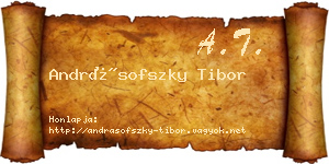 Andrásofszky Tibor névjegykártya